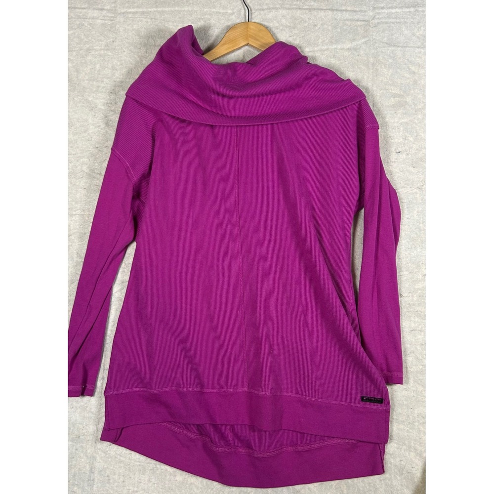 Calvin Klein Performance Womens Magenta Waffle‎ Knit Cowl Neck Tunic Top Size L